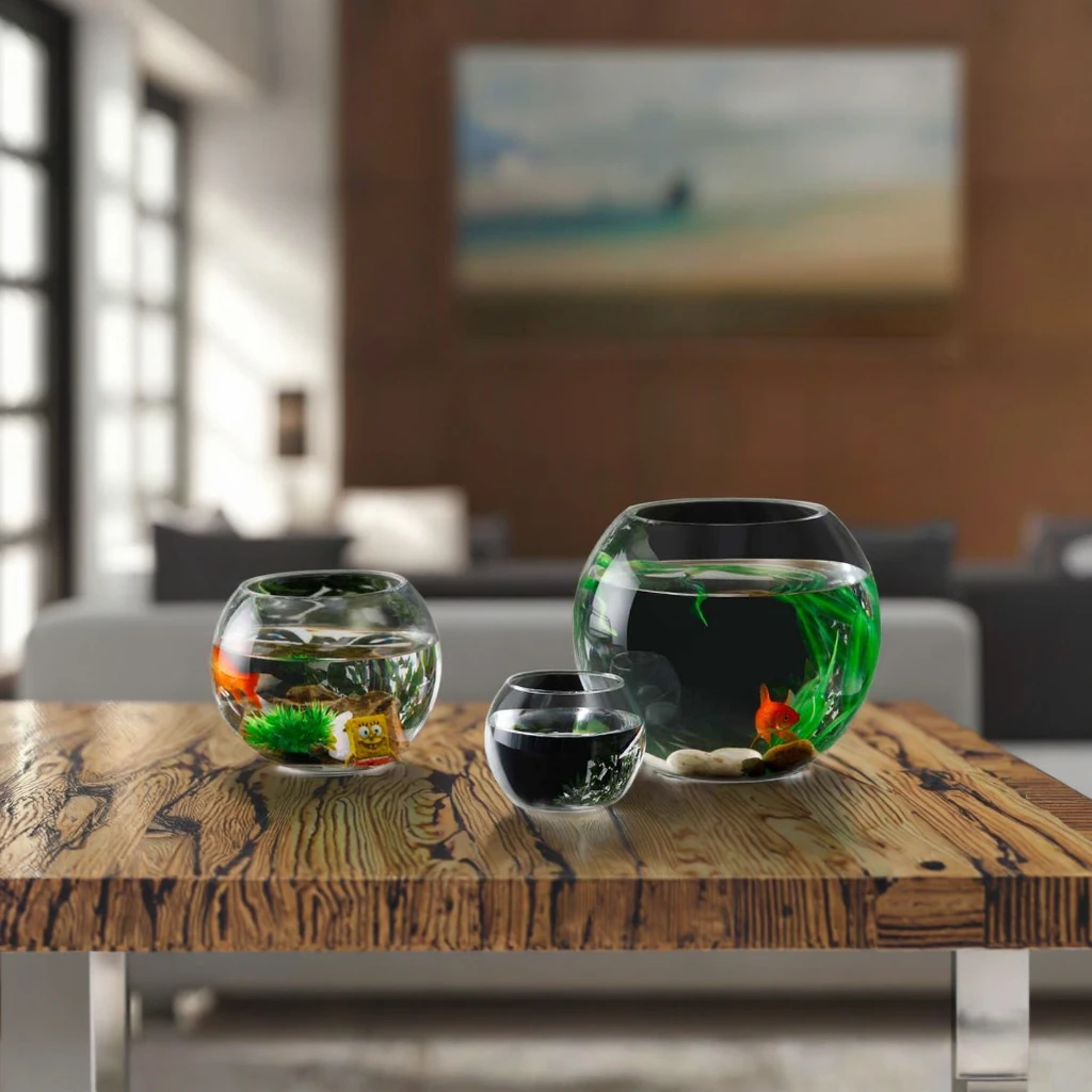 Прозрачный Ландшафтный маленький аквариум круглый мини резервуар Настольный многоцелевой гидропонный