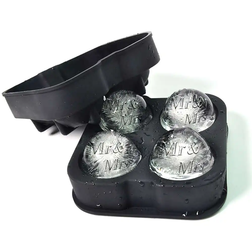 3D Ice Cube Tray Mold Silicone 4 Grid Ice Cubes Round Ice Cream Tools Irregular Shape