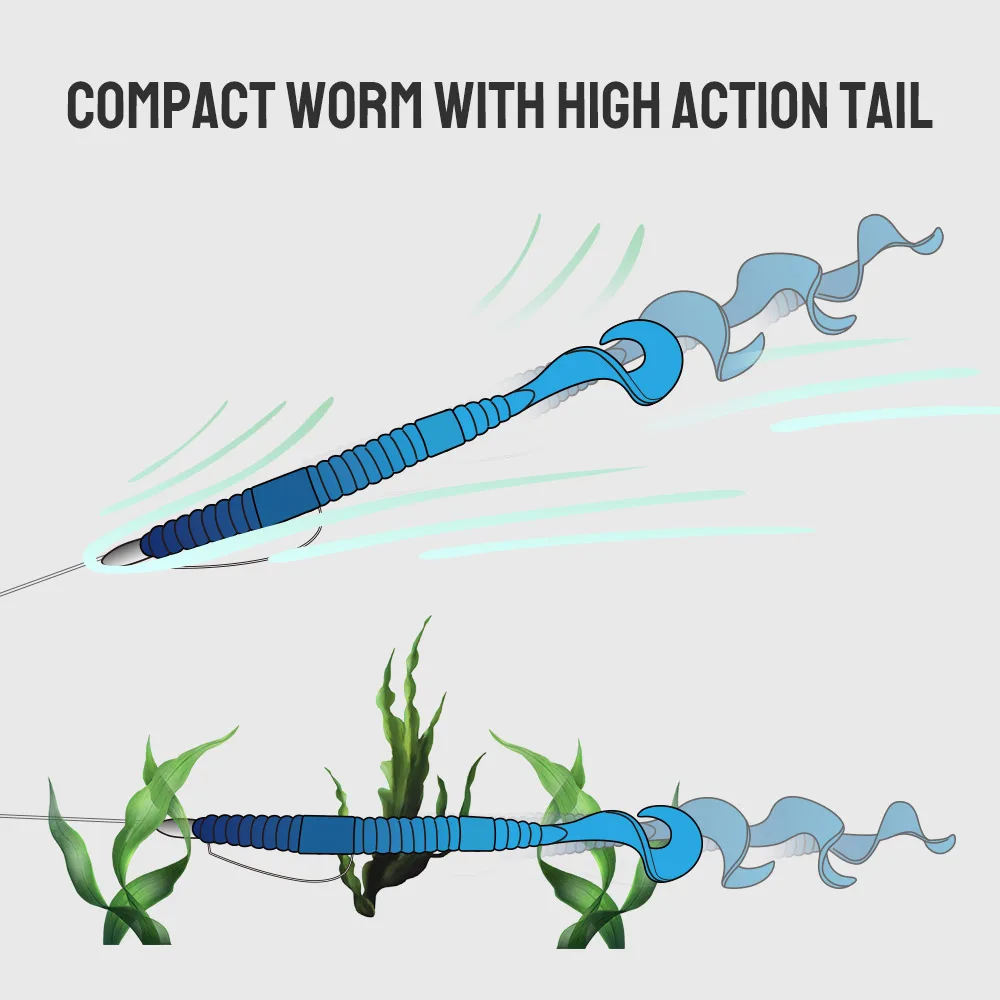 Wholesale OEM 140mm 8g Plastic Curly Swimbait Bait Soft Stirrer Tail Swim Worm Fishing Lures