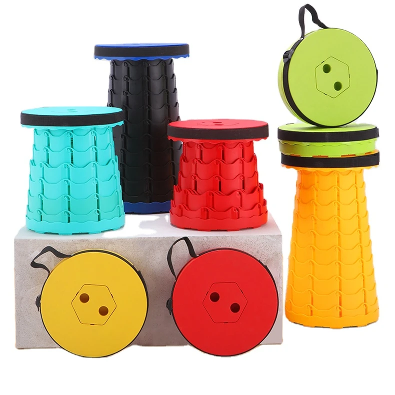 
Retractable Folding Light weight Easy Carrying Plastic Stool for Outdoor Travel Camping Portable Telescopic Stools 
