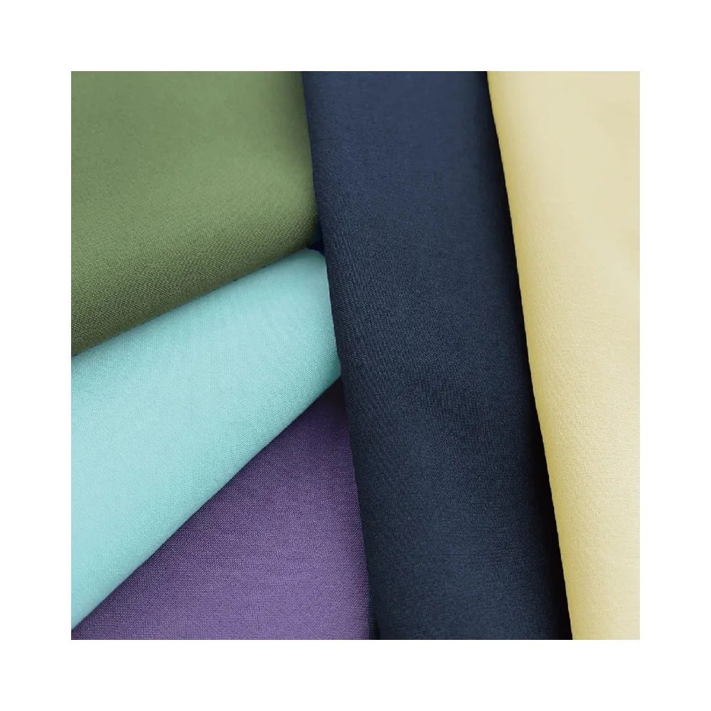 Easygoing essential solid 130g Polyester Spandex 4way stretch fabric for travel pants