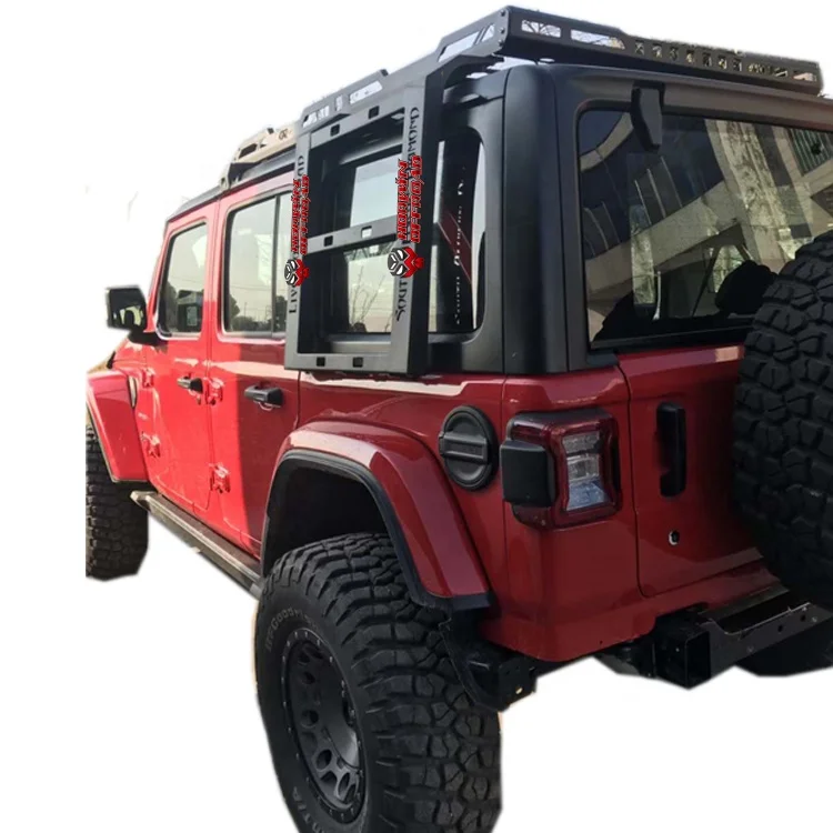 4X4 Автомобильный багажник на крышу со светодиодной подсветкой, лестница, багажник, комплект для крепления, корзина для груза для Wrangler JK JKU JL Gladiator