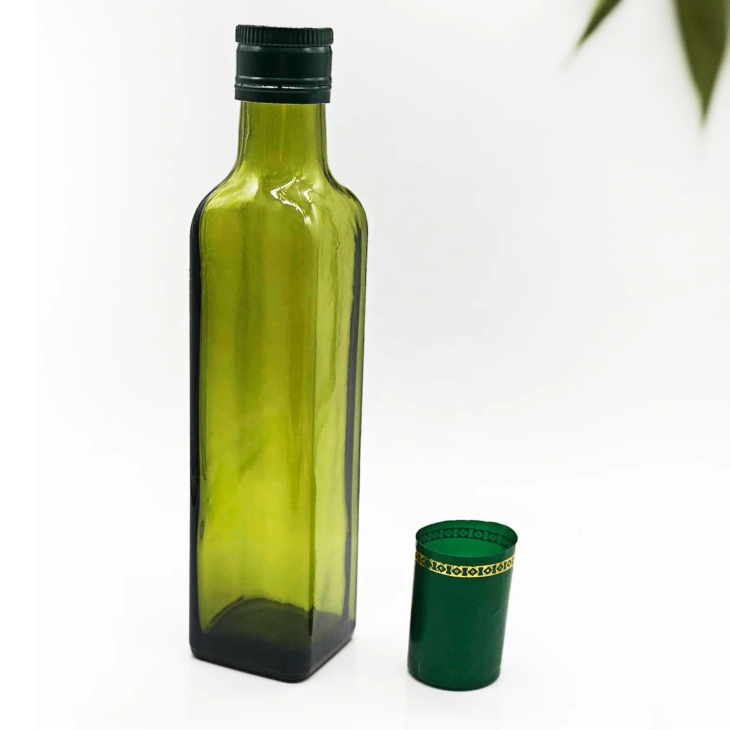 Пустая бутылка для оливкового масла с крышкой, 250 мл, 500 мл, 750 мл, 1 л, прозрачная квадратная стеклянная бутылка для оливкового масла