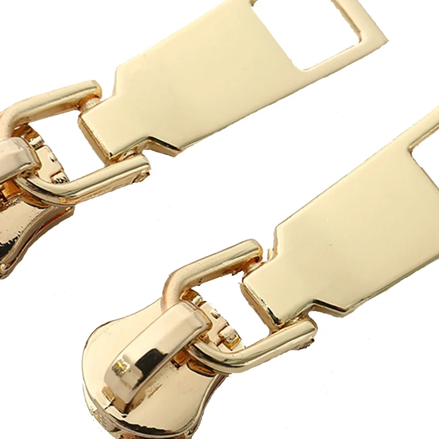 hengda factory customized high quality  Zinc Alloy yellow     zipper puller double zip slider for trolley bag  zipper pullers