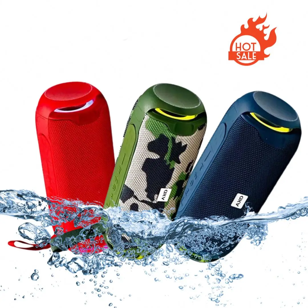 Woofer Active Outdoor Portable Wireless Waterproof supper bass Fabric BT Speaker Hifi LED Colorful Light active Speaker Box