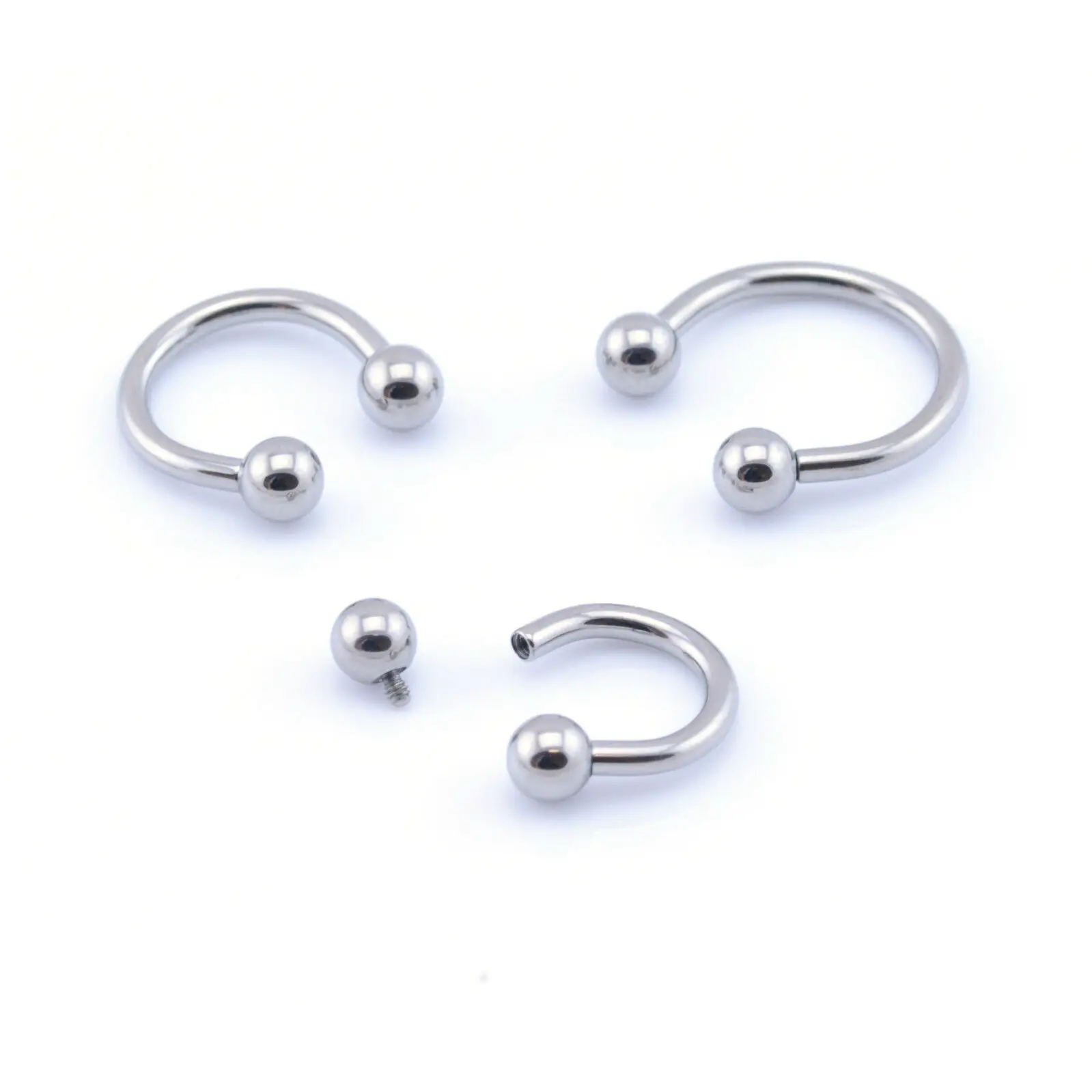 Astm F136 Titanium Internally Threaded Horseshoes Piercing Horseshoes Magnetic Septum Ring Clip Non Piercing