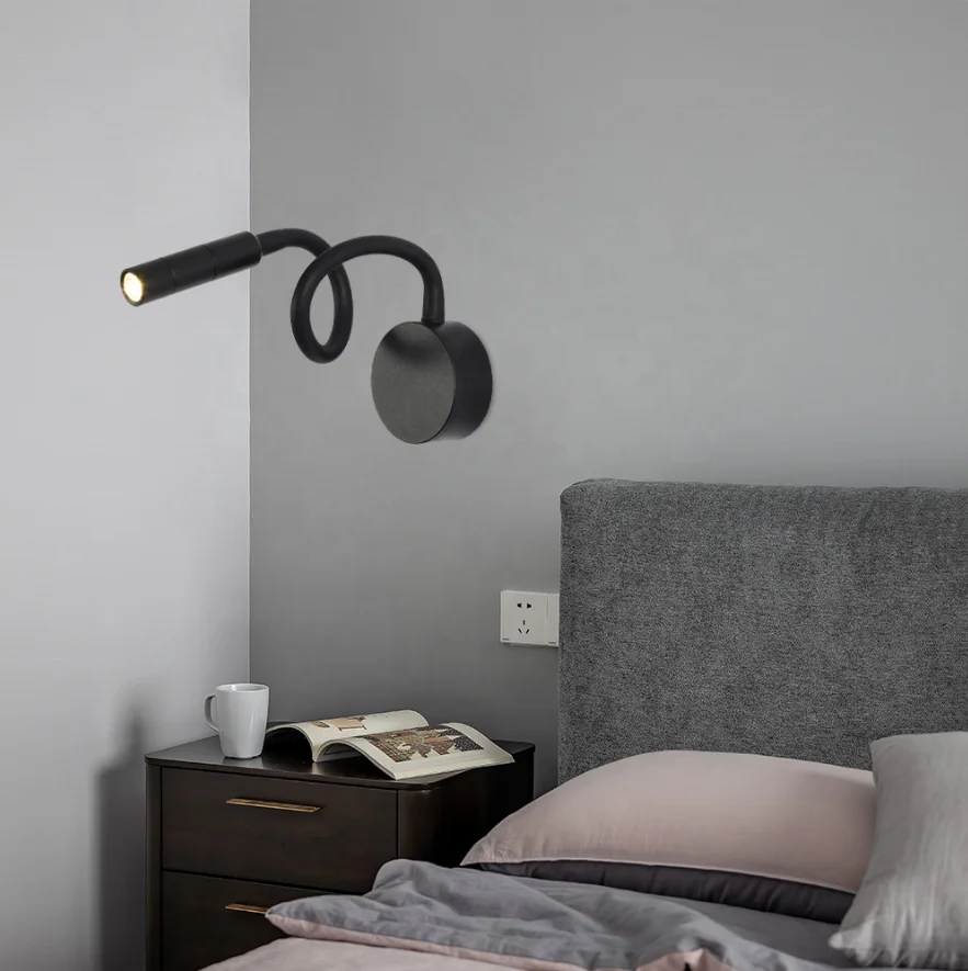 Flexible Snake Hotel Deco Metal Wall Bracket Lamp High Quality Bedside Headboard Spot Reading Wall Light