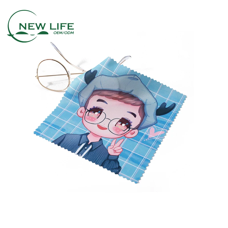 Microfiber Eyeglass Cleaning Cloth Low MOQ Custom Logo Print fiber Cloth Lens Watch Cleaning Glasses Cloth