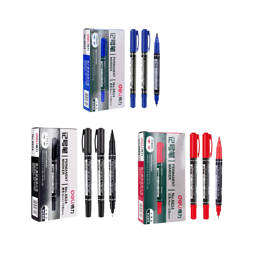 Fine and Ultra Fine Assorted Colors 12 Count Twin Tip Permanent Markers