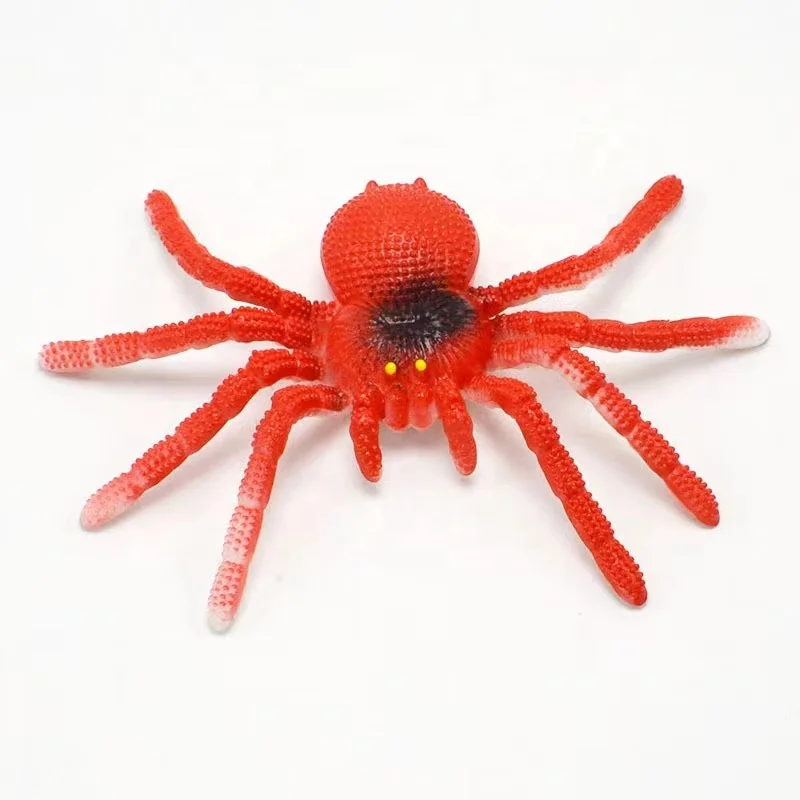 Wholesales TPR Super Stretchy Realistic Colorful Rubber Spiders Toys Party Plastic Rubber Spider Toy