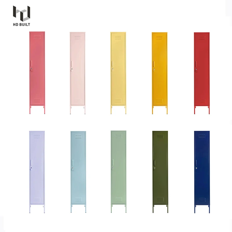 High Quality Pink Metal Single Door Locker Best Selling Home Furniture Storage Cabinet with Stand Foldable Closets for Gym Use