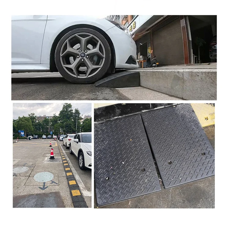 Fast Supplier Road Safety Kerb Ramp Rubber Black Garage Car Curb Ramp