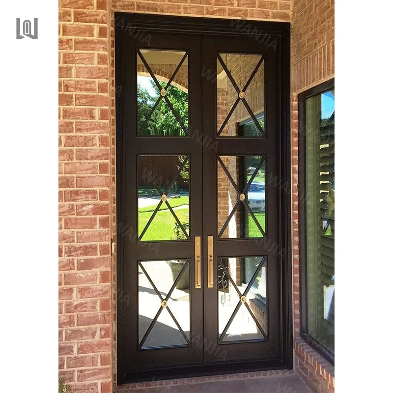 Anti theft minimalist design entrance french iron door house exterior arched front entrance door modern entrance security door