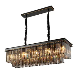 Luxury Style European Simple Design Crystal Pendant Lamp Round and Square Shape Hanging Crystal Ceiling Chandelier