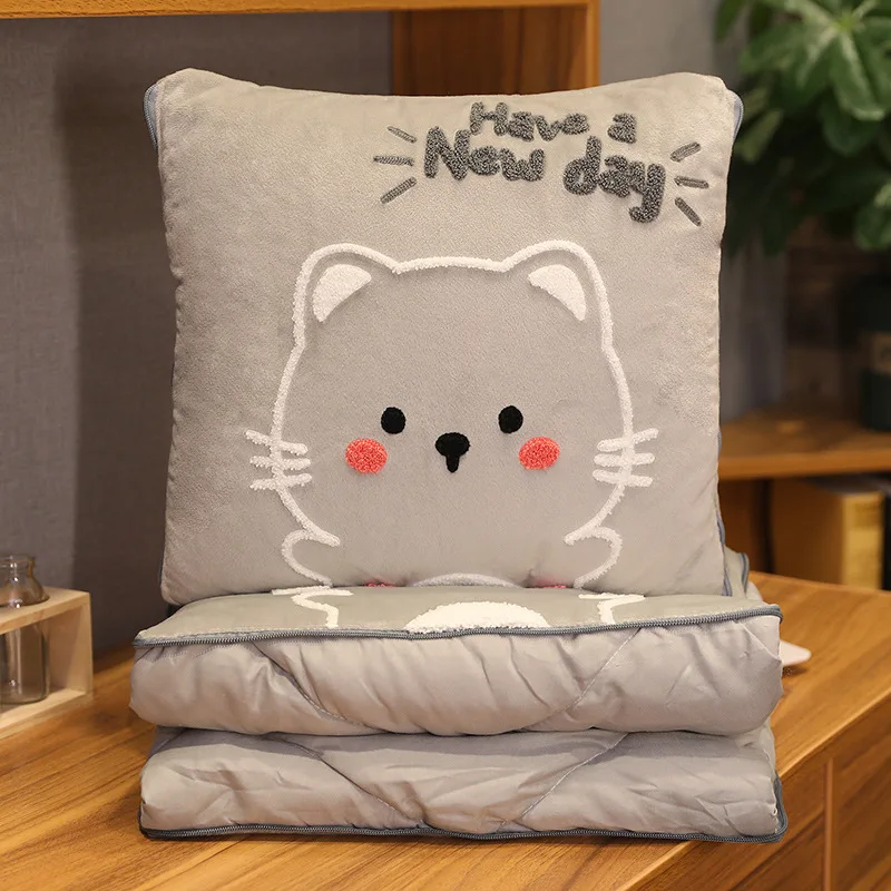 
Creative cartoon air conditioner cushion multi-function throw 2 in 1 pillow blanket Cushion 