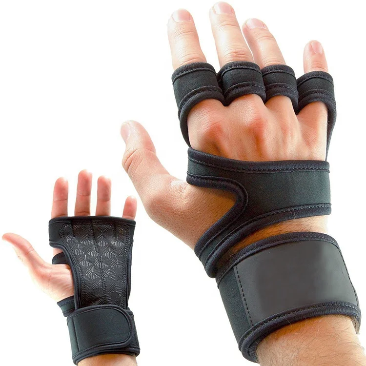 Custom logo strong toughness sport gym weight lifting half gloves with wrist