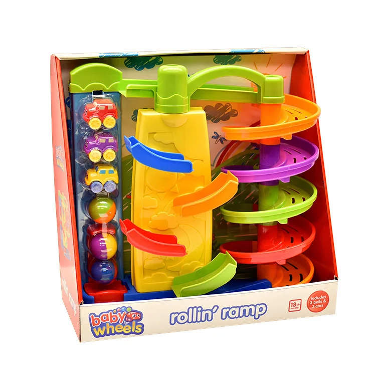 Fong Bo Crazy Fast Track Racing Raceway Ball Rolling Game Toy Children Track Racing PlasticCar Toys