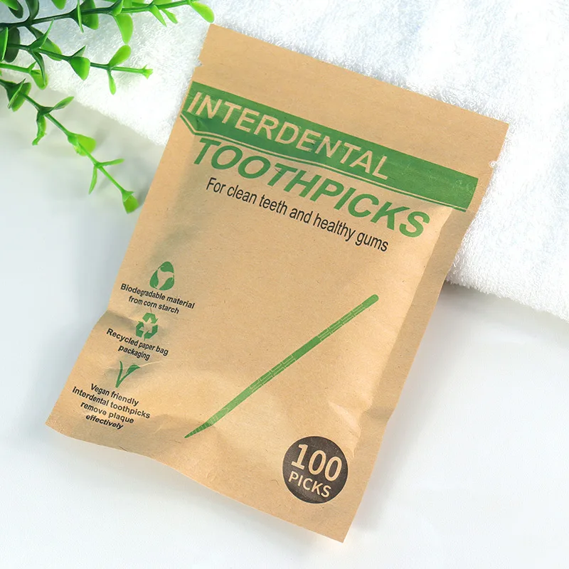 OEM Food Grade Biodegradable Flexible Interdental Brush Brushpicks Dental Plastic Toothpicks