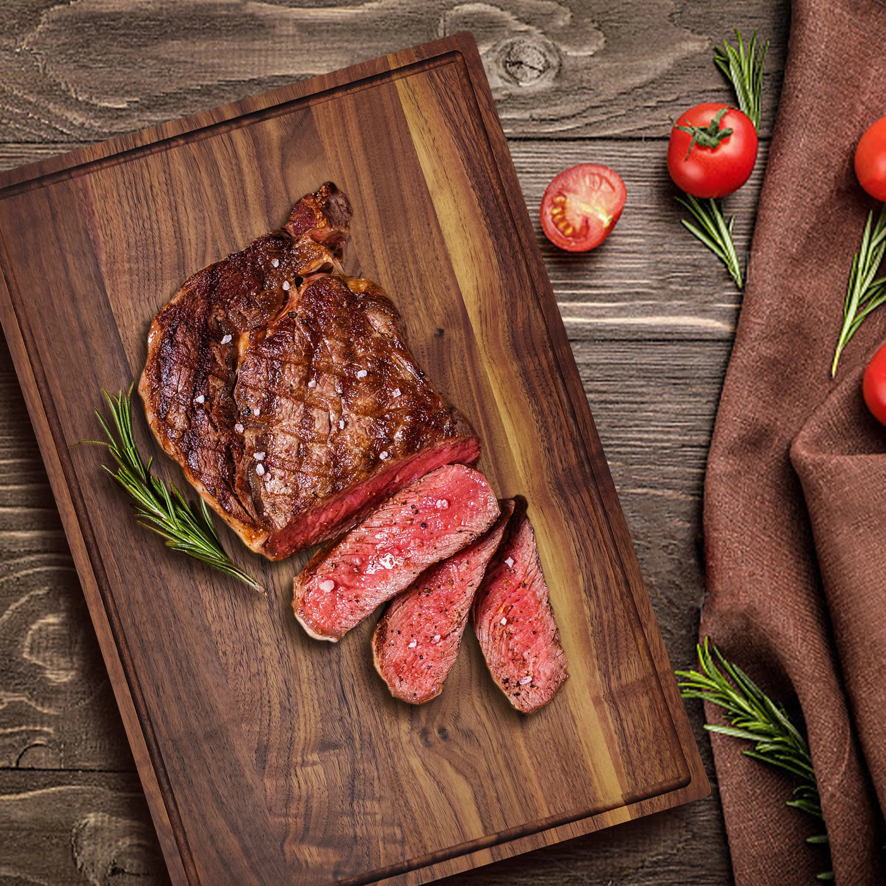 High Quality Wood Butcher Chopping Cutting Block, Acacia Wood Cutting Board With Juice Groove