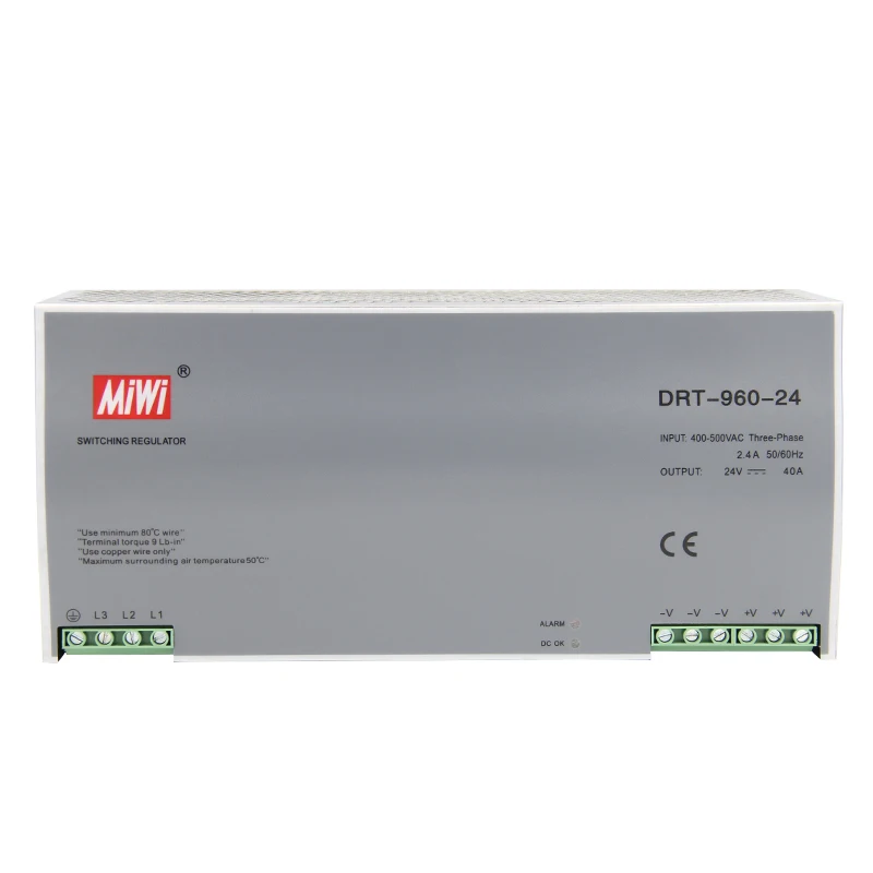 DRT-960-48 Industrial Control SMPS 380VAC TO 48VDC 20A 960W Din Rail Switching Power Supply
