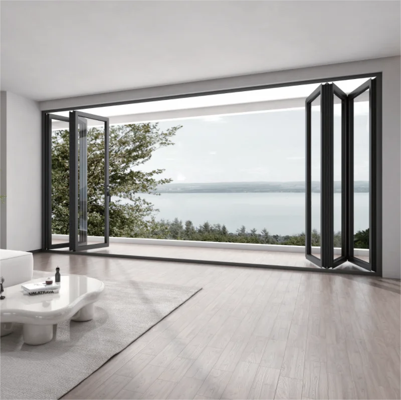 New Hot Product ZS52-65 Light Luxury Folding Door  Narrow Edge Doors System Doors