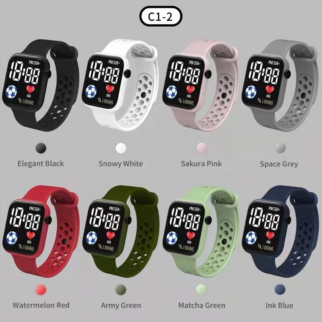 Cute Pattern C1 Kids Waterproof Children Digital Electronic Wristwatch Sports LED Watches for Boys Girls relogio infantil