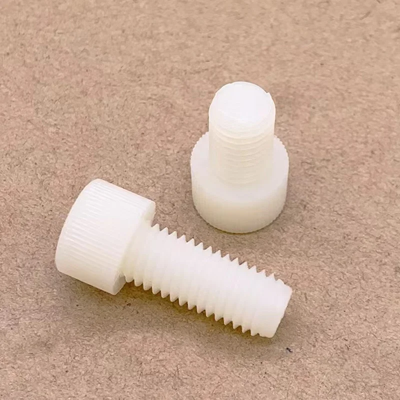 Factory Custom White Black Nylon Hex Socket Head Screws Hexagon Socket Isolation Plastic Round Nylon Screws For Industry