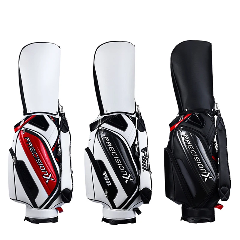 Hot sale wholesale custom Waterproof Pu Leather Staff Golf Bag For Man Black And White Golf Club High End Sport vintage Golf Bag