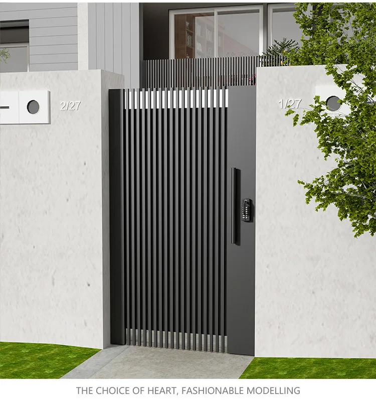Aluminum alloy garden gate wrought iron zinc alloy double open gate fence gate custom