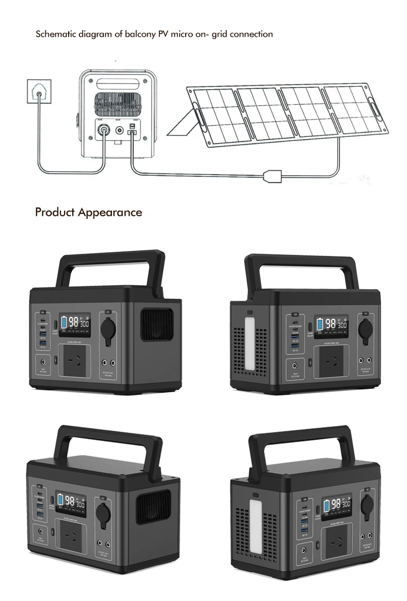 Outdoor High Capacity Camping Solar Mobile Bank Portable Power Station Generator Ctechi Power Station 300w