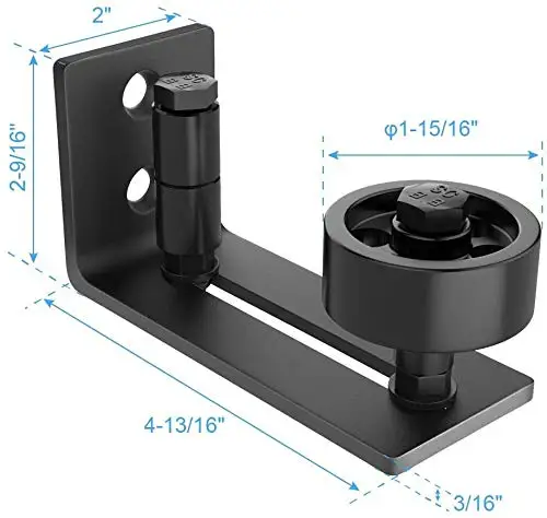 Black Iron Adjustable Set 8 Assembly Door Hardware Heavy Duty Sliding Barn Door Floor Guide