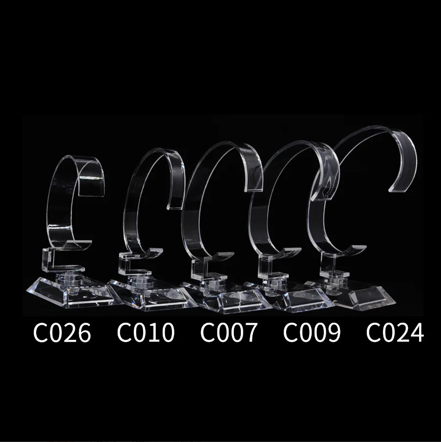 Jinsky Acrylic Custom Circle C Ring Shape Smart Digital Wrist Men or Women Watch Displays Holder Stand