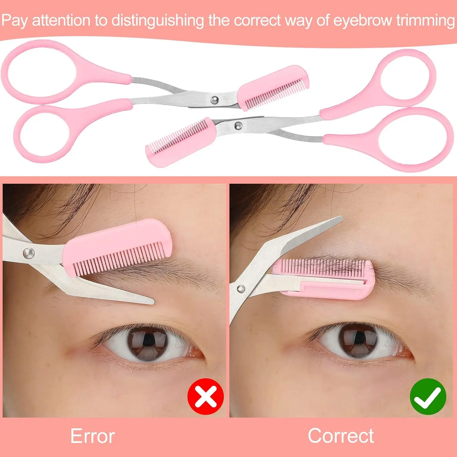 Best Selling Eyebrow Trimmer Scissors With Eyebrow Comb Small Comb Beginner Kit Complete Eyebrow Trimmer Shave