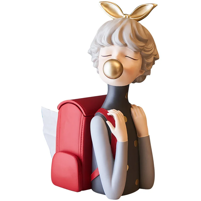 Hot Sale New Fashion Craft Desktop Ornament Decoration Bubble Girl Tissue Holder