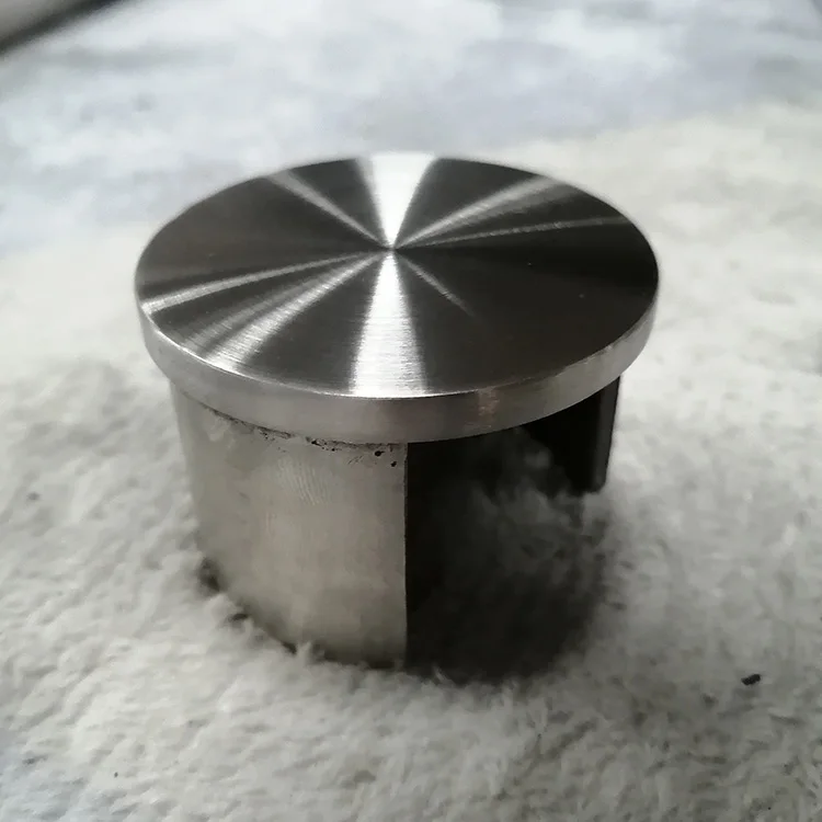 SUS304 slot tube end cap glass handrail pipe fitting round slotted tube end caps
