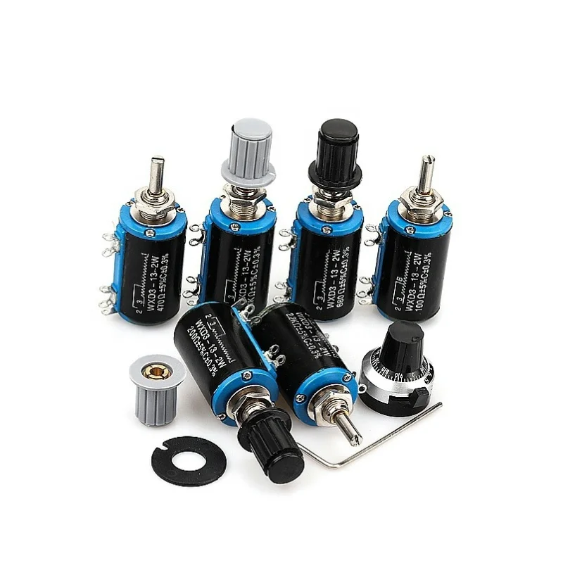 BONENS WXD3-13 1K 2.2K 4.7K 5.6K 10K 22K 47K 220R 470R 220 470 ohm WXD3 13 2W Wirewound Multi-Turn Potentiometer Rotary Switch