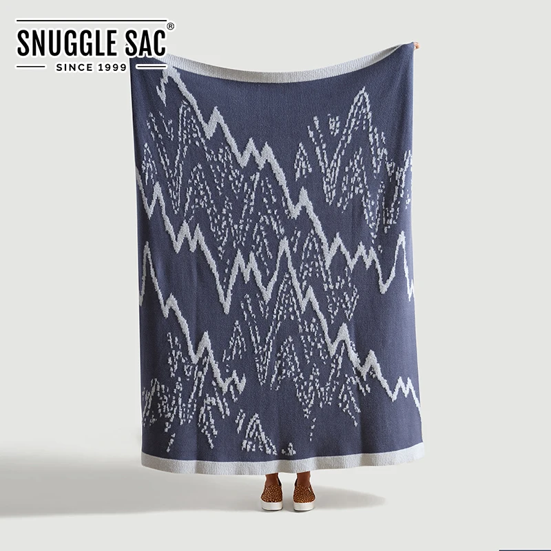 
Snuggle Sac Air Feel Double Sided Throw Chunky Knitted Blanket 