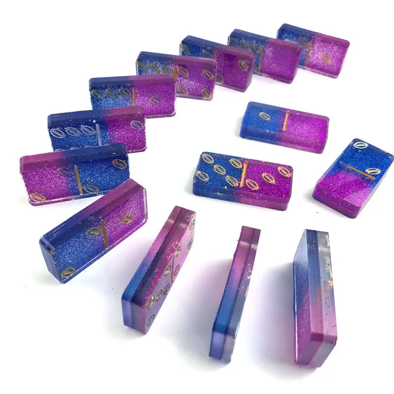 5683 Rugby domino silicone mold DIY crystal drop glue push brand nine resin mirror desk decoration mold