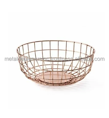 Metal Fruit Basket Top Selling Decorative Wholesale Rate Iron Wire Basket Luxury Kitchen Accessories Classic Style