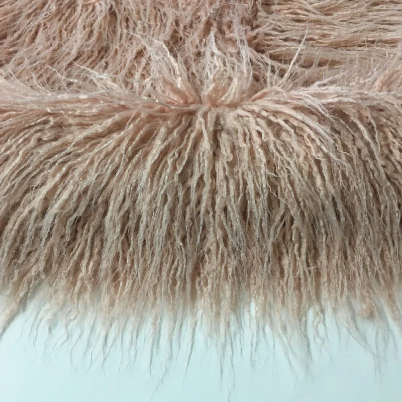 high quality long pile 80mm fake faux artificial curly mongolian lamb fur fabric
