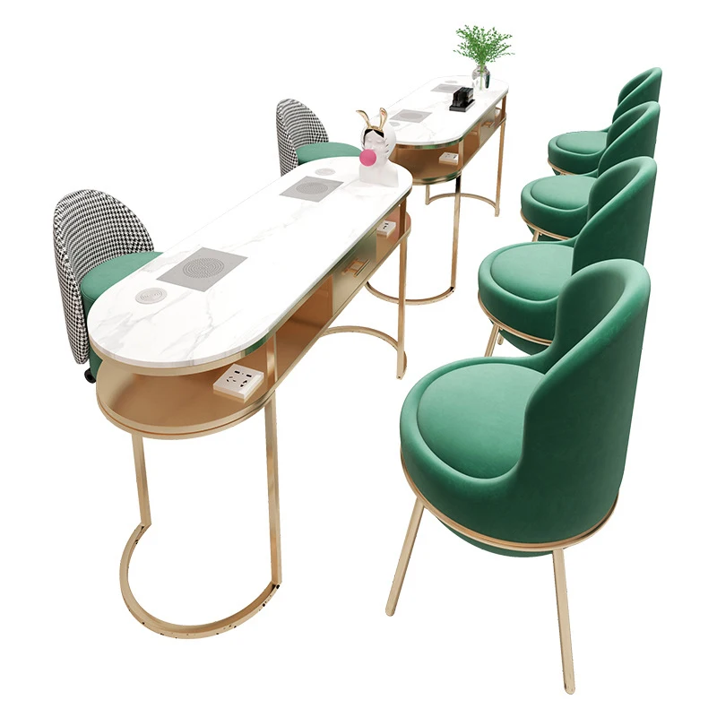 Metal Beauty Salon Workstation Nail Table Dust Collector Vent Nails Make Up Desk Nail Tech Manicure Table