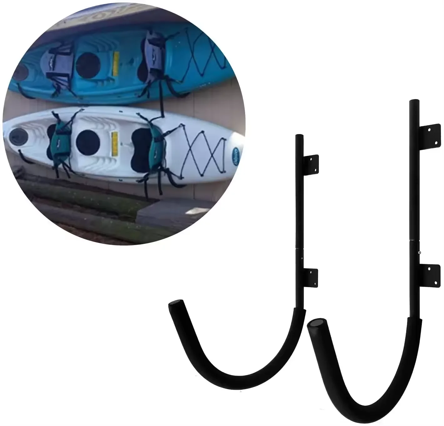 Wall Mounted Surfboard & Kayak Rack Stand-Up Paddleboarding Accessory Wall Storage Holder for Boat Kayak Kayak Hanger