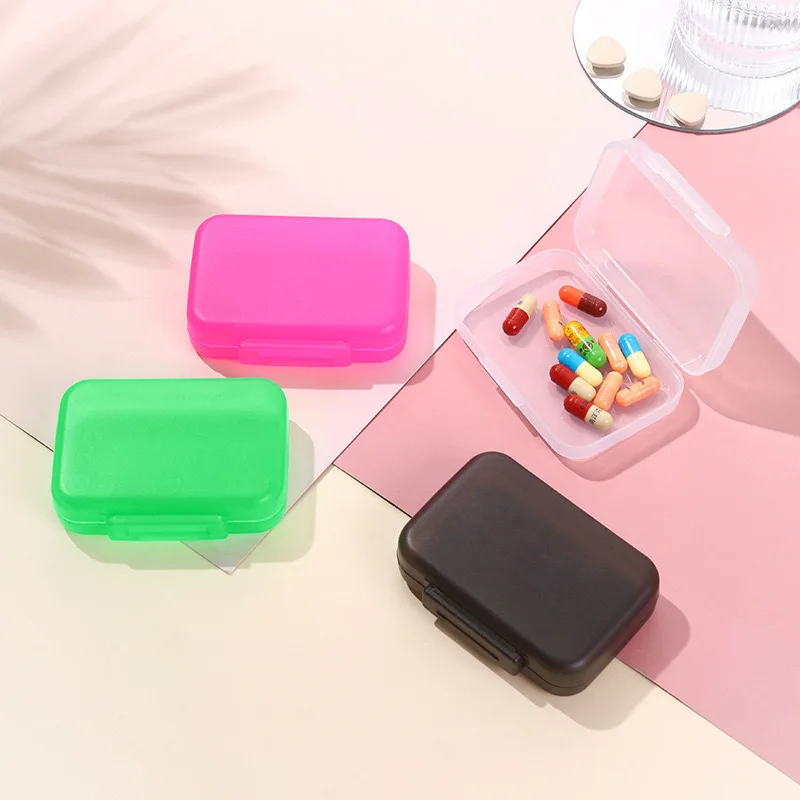 Compact Rectangular Jewelry Box Medicine Case DIY Bead Organizer  Mini Single Grid Plastic Storage Container