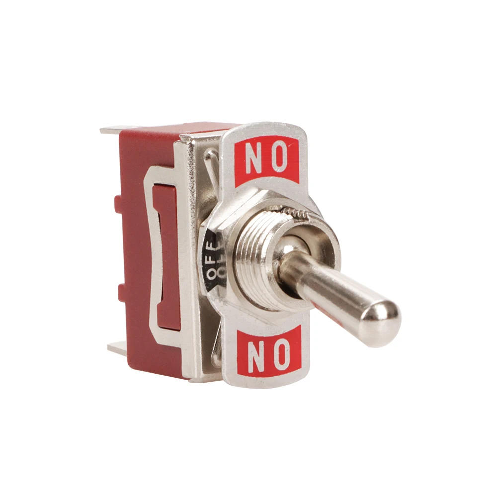 (ON)-OFF-(ON) SPDT auto return panel mount toggle switch 125VAC 20A