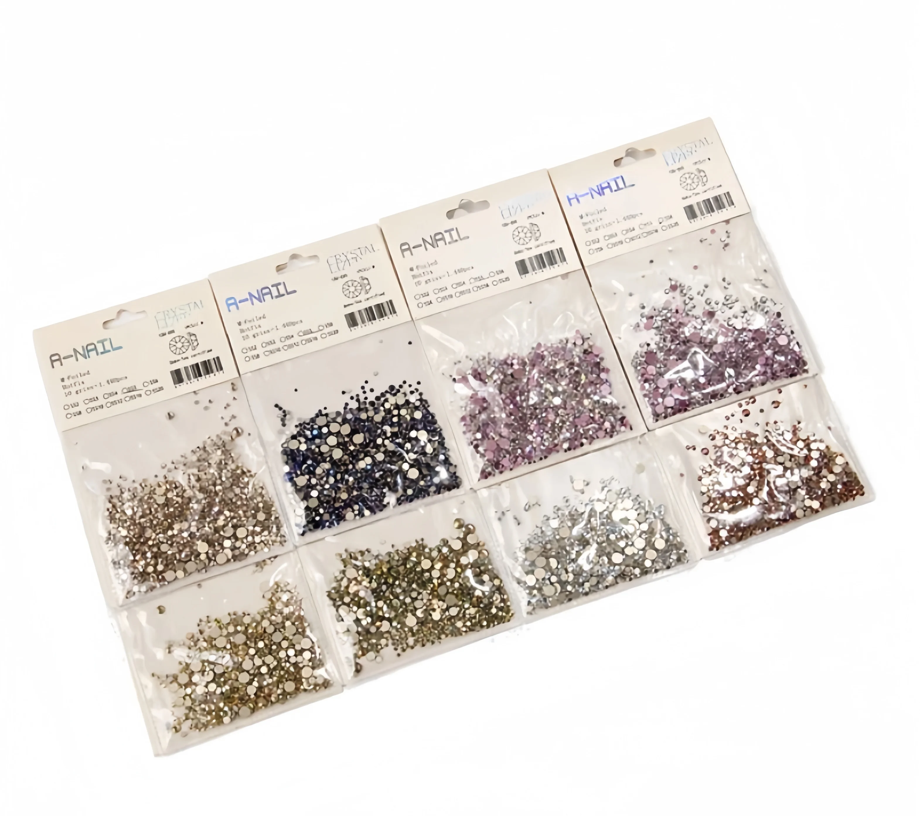 Tool set large 6 grid nail pointed back flower shape metal high quality glass custom stickers drop rectangle rhinestones