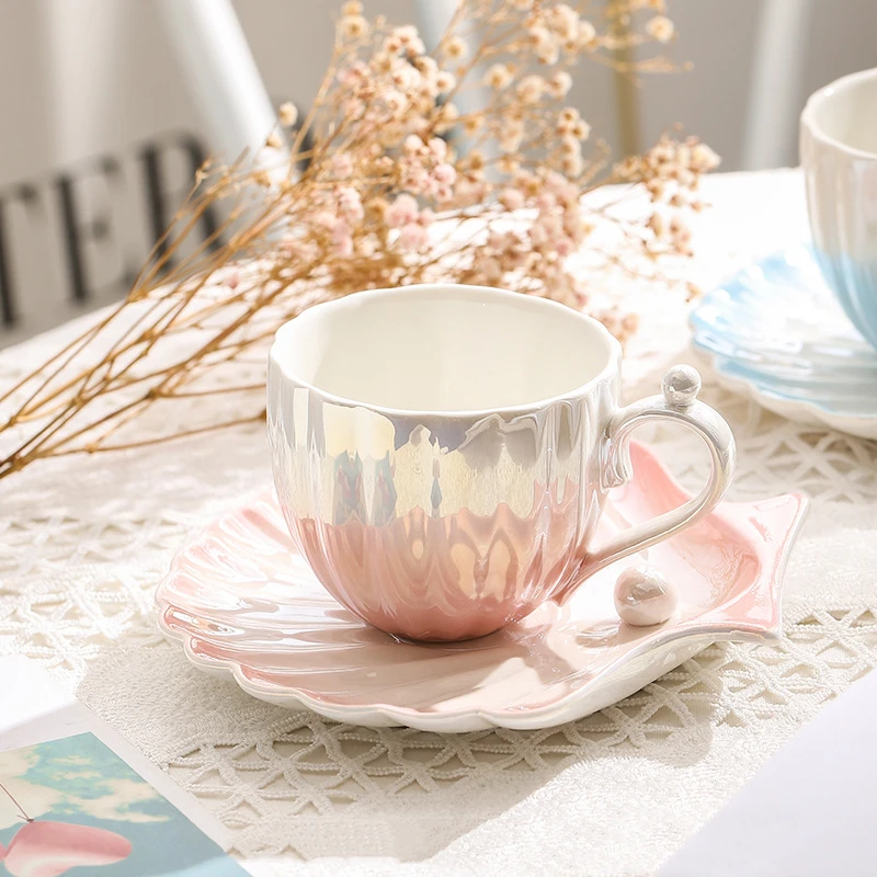 Nordic creative ceramic coffee cup and saucer set, family restaurant hotel Minimalist afternoon tea lovers mug