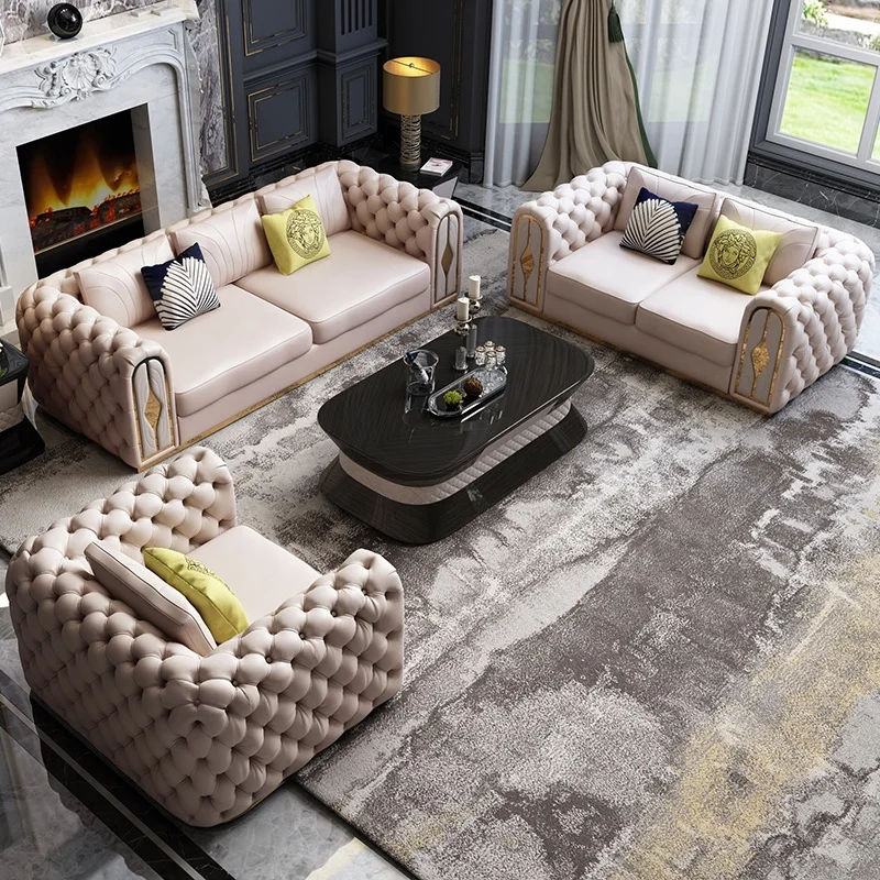 Роскошная Арабская Высококачественная кожаная современная домашняя мебель Medusa диван для гостиной