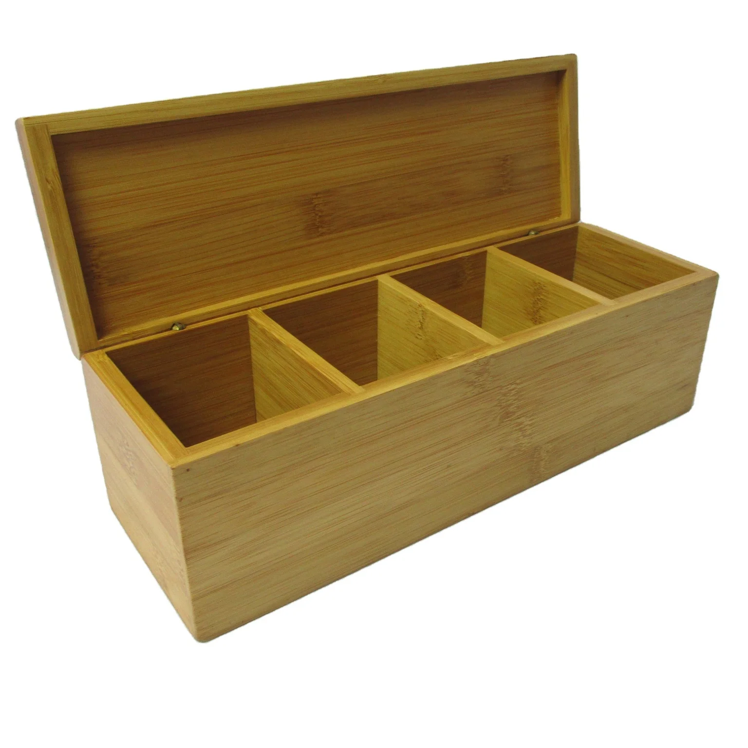 Corrosion-Resistant Wooden Storage Tea Box Promotional Bamboo Tea Box With 4 Slot