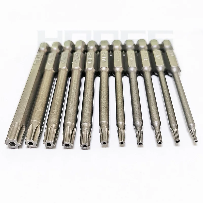 11 шт. T6-T40 отвертка Torx Длина 75 100 150 200 мм 6 35 шестигранный хвостовик S2 Сплав набор ручных инструментов