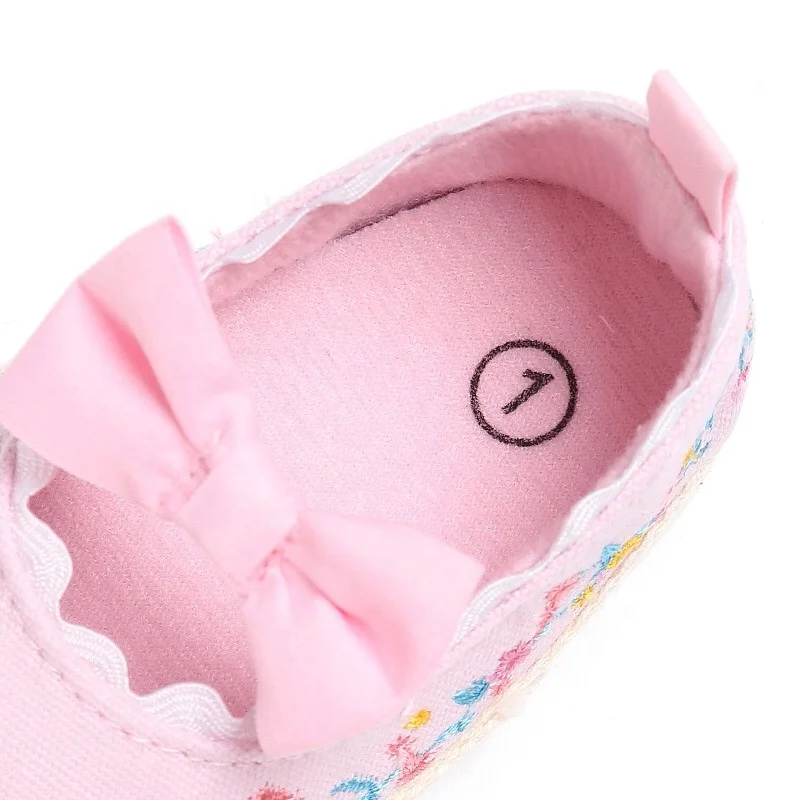 High quality Fashion Infant Designer Floral Baby Girls Bow New Born Shoes